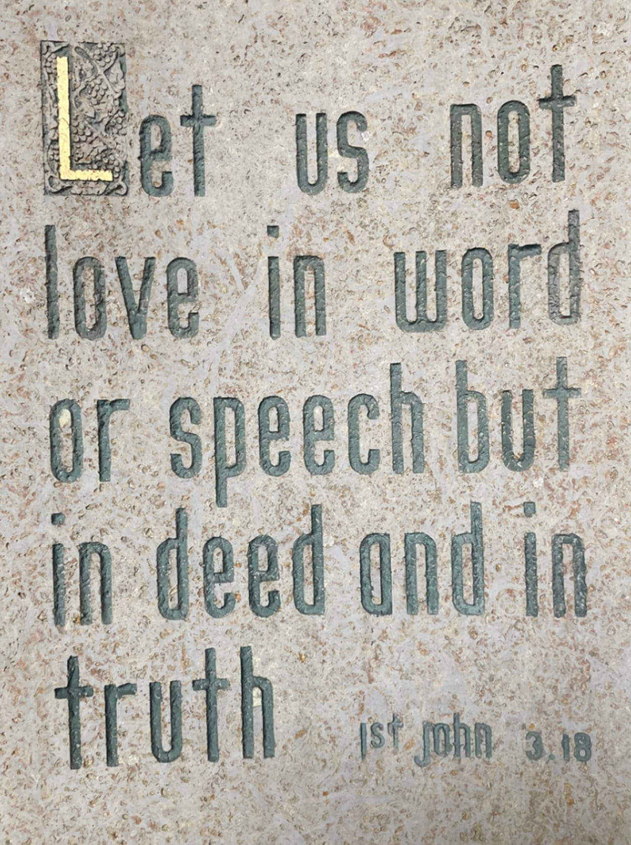 message: let us not love in word or speech but in deed and in truth